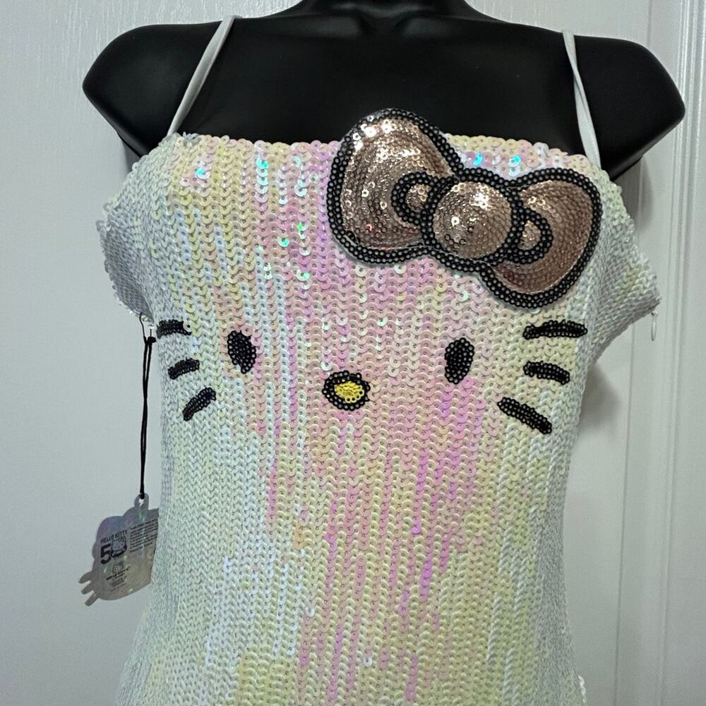 Forever 21 Sequin Hello Kitty Midi Dress - White and Pink - Picture 2 of 6